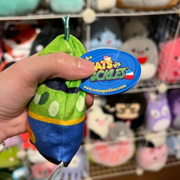 Cats vs Pickles Sour Menace Bean Plush from Purple Wave - Picture 3 of 3